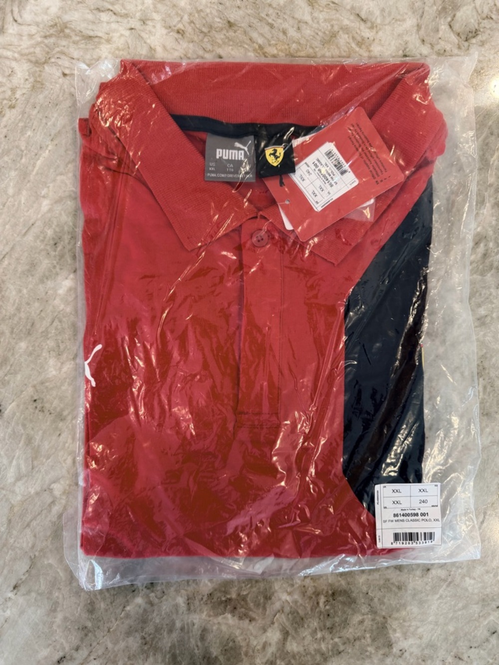 Puma Red and Black Men's Polo Shirt